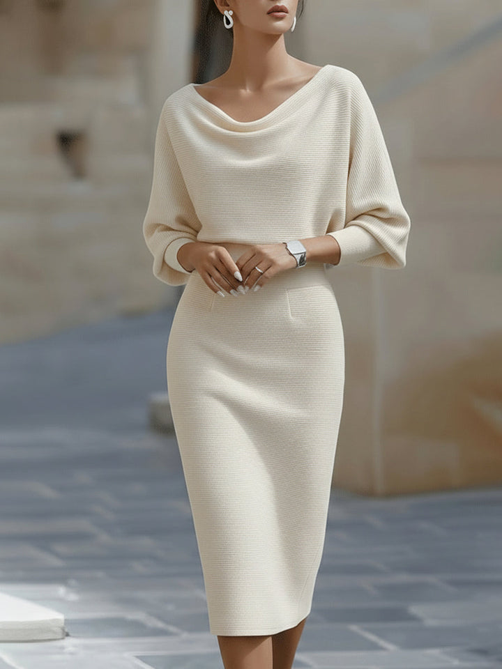 Avalon - Soft-Touch Midikleid mit Fledermausärmeln