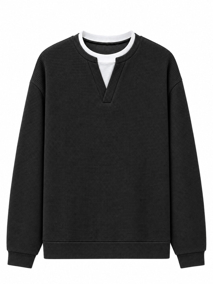 Oswald - Langarmshirt mit Waffelstruktur