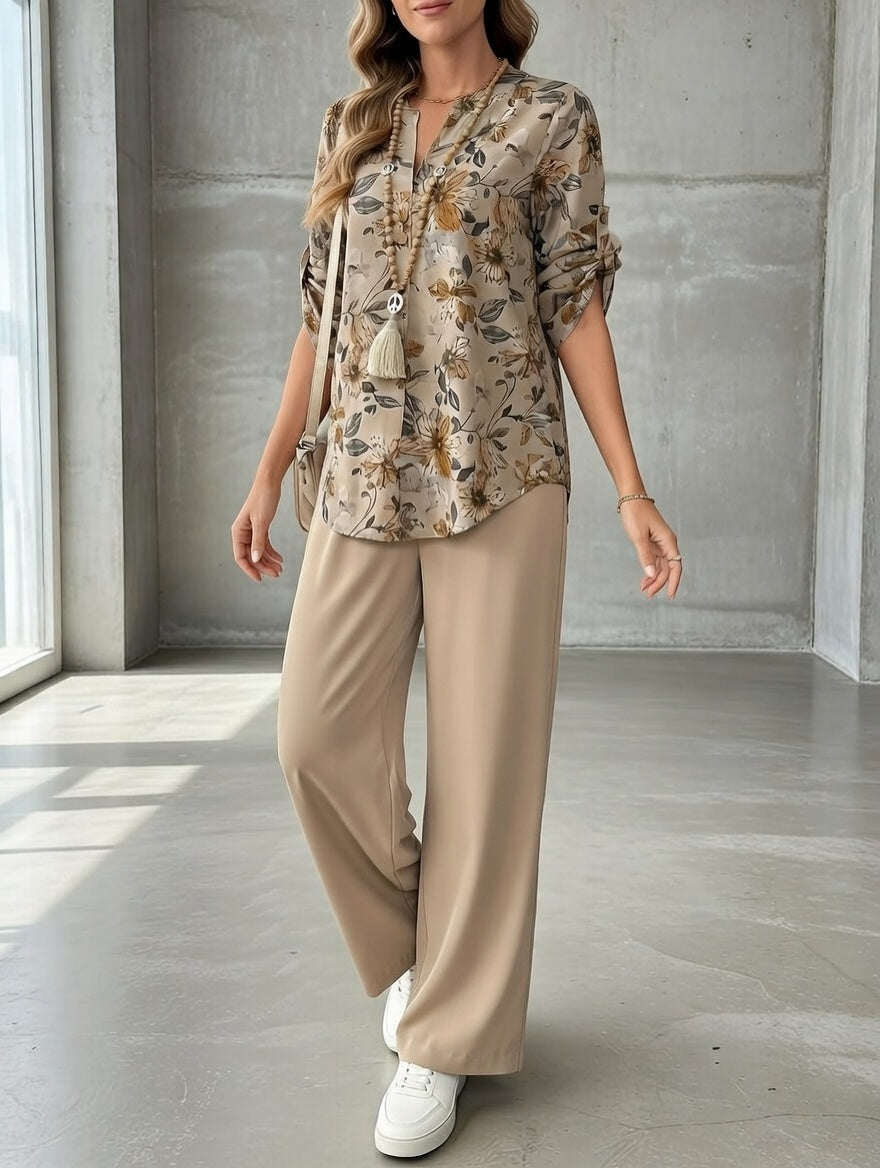 Ilaria - Floraler Soft-Touch-Zweiteiler