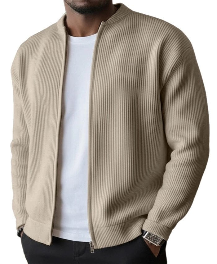 Foster - Rippstrick-Cardigan mit Frontreißverschluss