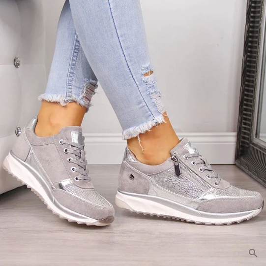 Raina - Schnür-Sneaker mit seitlichem Reißverschluss und lässiger Passform