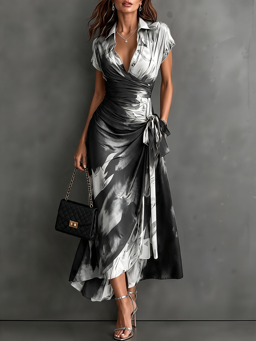 Kaia - Weiches Wickel-Hemdkleid