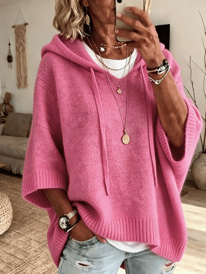 Celandria - Oversized Kurzarm-Hoodie in Soft-Touch-Qualität