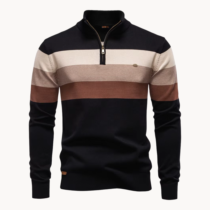 Sylvar - Stretchstrick-Viertelreißverschluss-Pullover