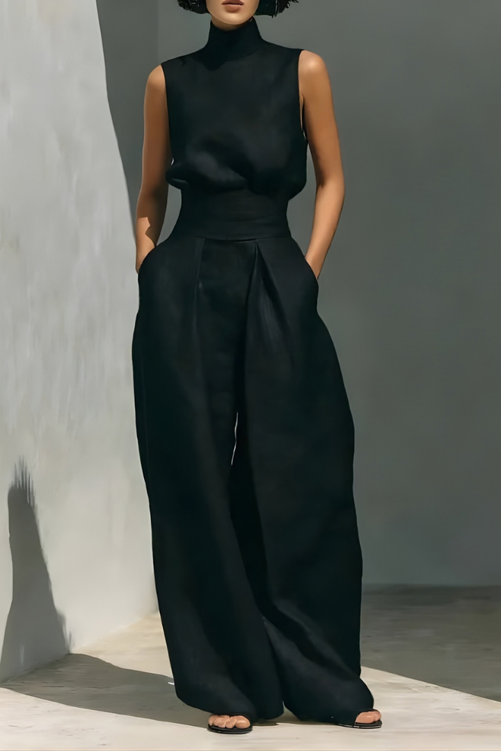 Nerina - Ärmelloser Jumpsuit mit weitem Bein