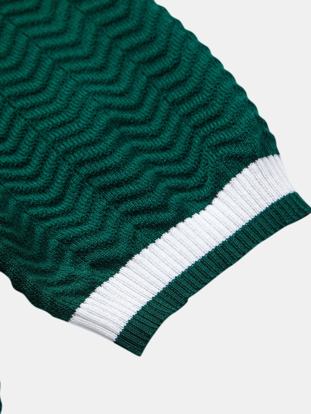 Arleno - Strukturiertes Strickpoloshirt mit V-Ausschnitt