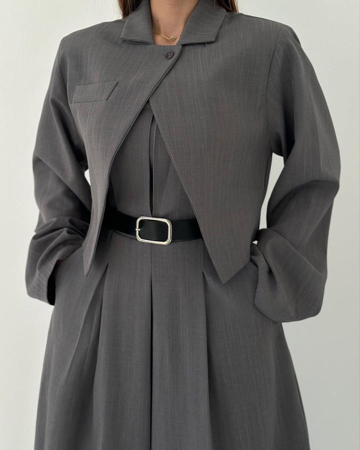 Lorayae - Soft-Touch Set aus weit geschnittenem Jumpsuit und Jacke