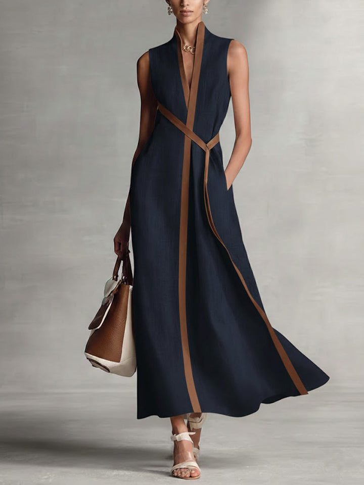 Rysella - Raffiniertes Wickel-Maxikleid aus Leinenmix