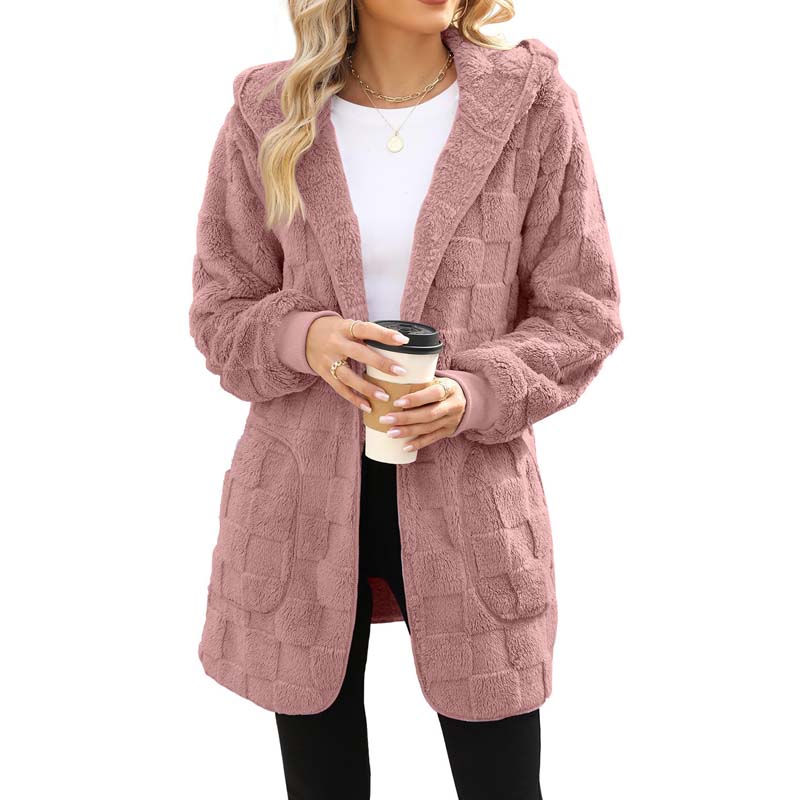 Zinnabelle - flauschige Kapuzenstrickjacke