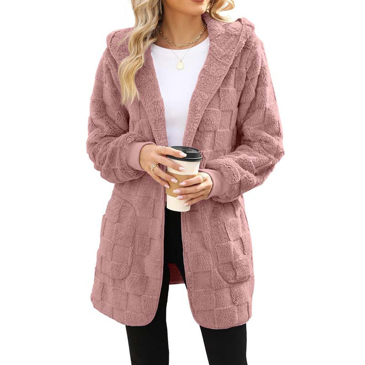 Zinnabelle - flauschige Kapuzenstrickjacke