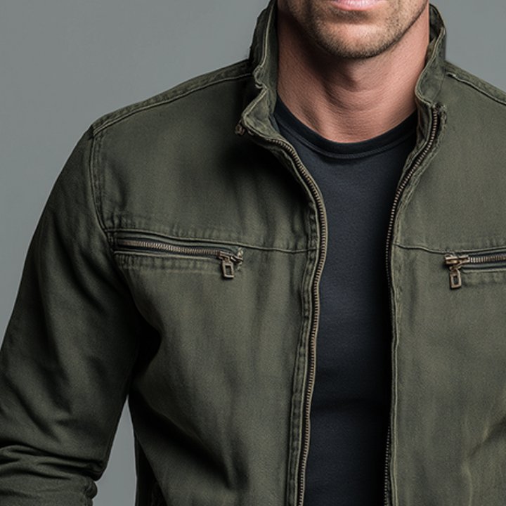 Brody - Soft-Touch-Zip-Jacke in Vintage-Waschung