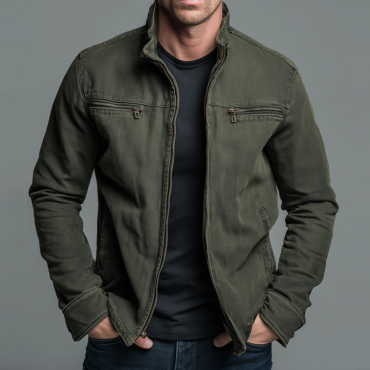 Brody - Soft-Touch-Zip-Jacke in Vintage-Waschung