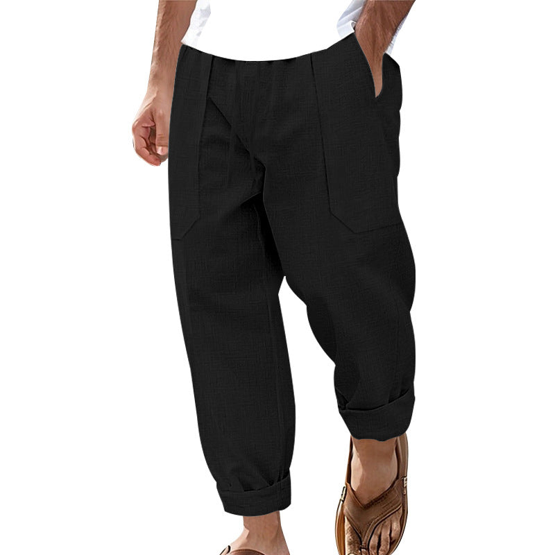 Halston - Legere Leinenmix-Hose