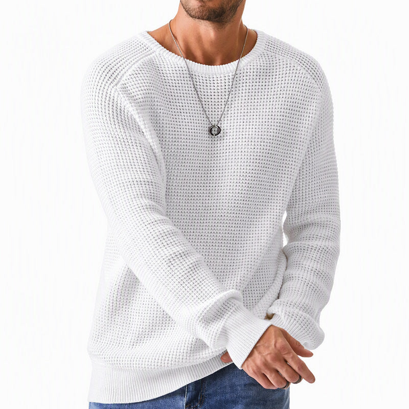 Isric - Strukturierter Strickpullover mit Rundhalsausschnitt