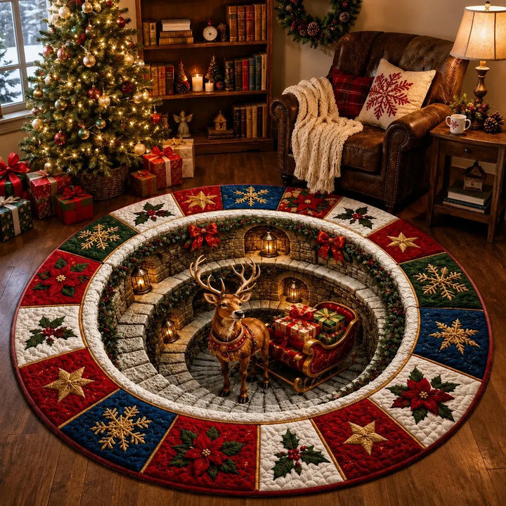 Adelie - Runder festlicher Weihnachtsteppich