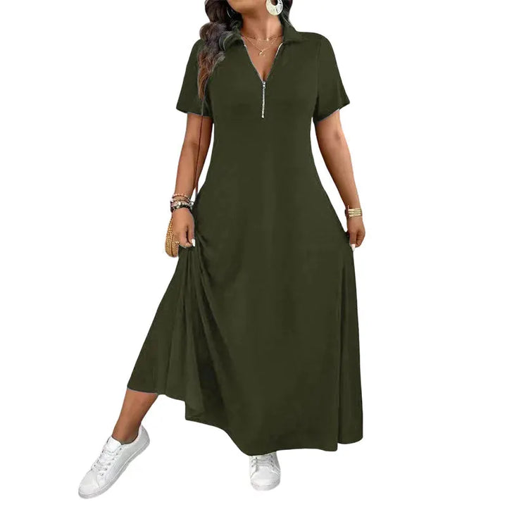 Primelle - Softtouch-Maxikleid mit Reißverschlusskragen