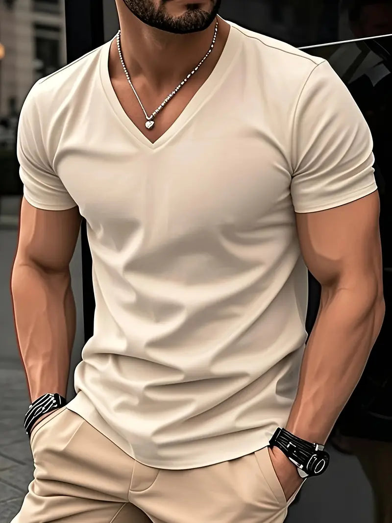Trevor - Soft-Touch-T-Shirt mit V-Ausschnitt