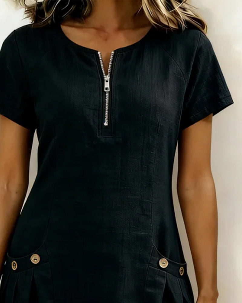 Ravelle - A-Linien-Kleid aus Leinen mit weicher Haptik
