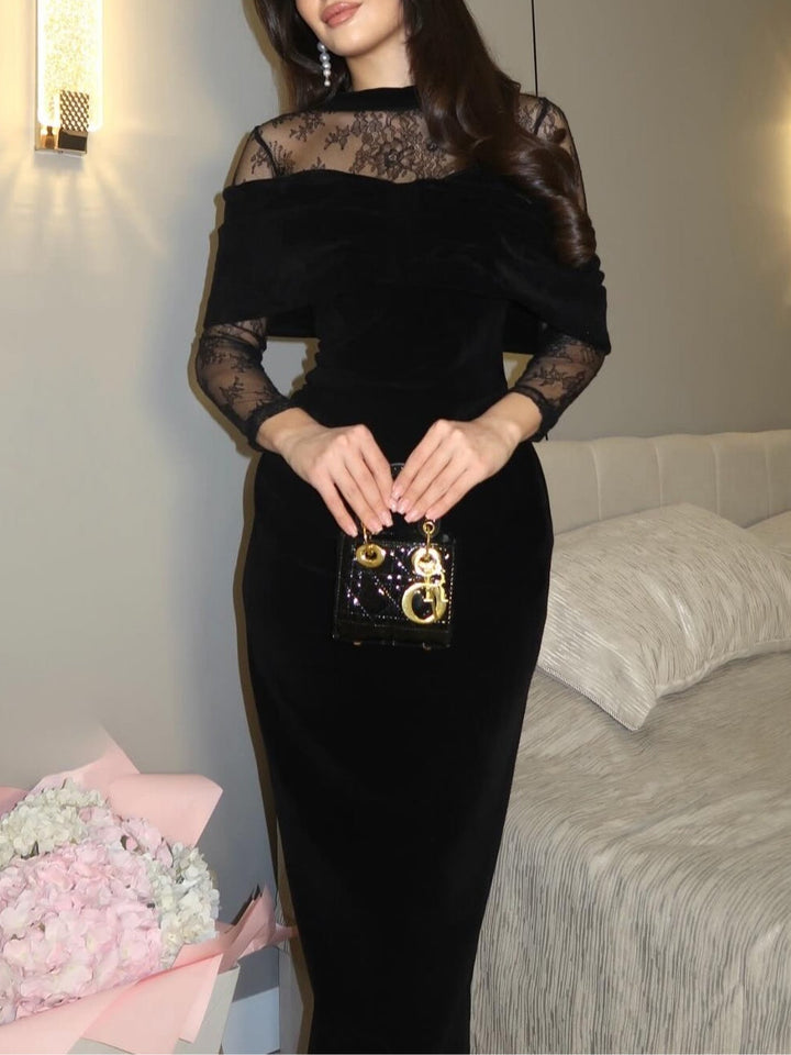 Briony - schulterfreies Spitzen-Abendkleid