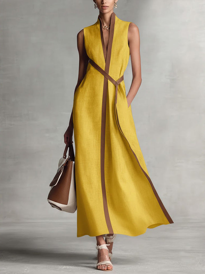 Rysella - Raffiniertes Wickel-Maxikleid aus Leinenmix