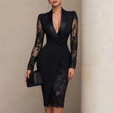 Menna - Elegantes Midikleid mit Spitzenärmeln