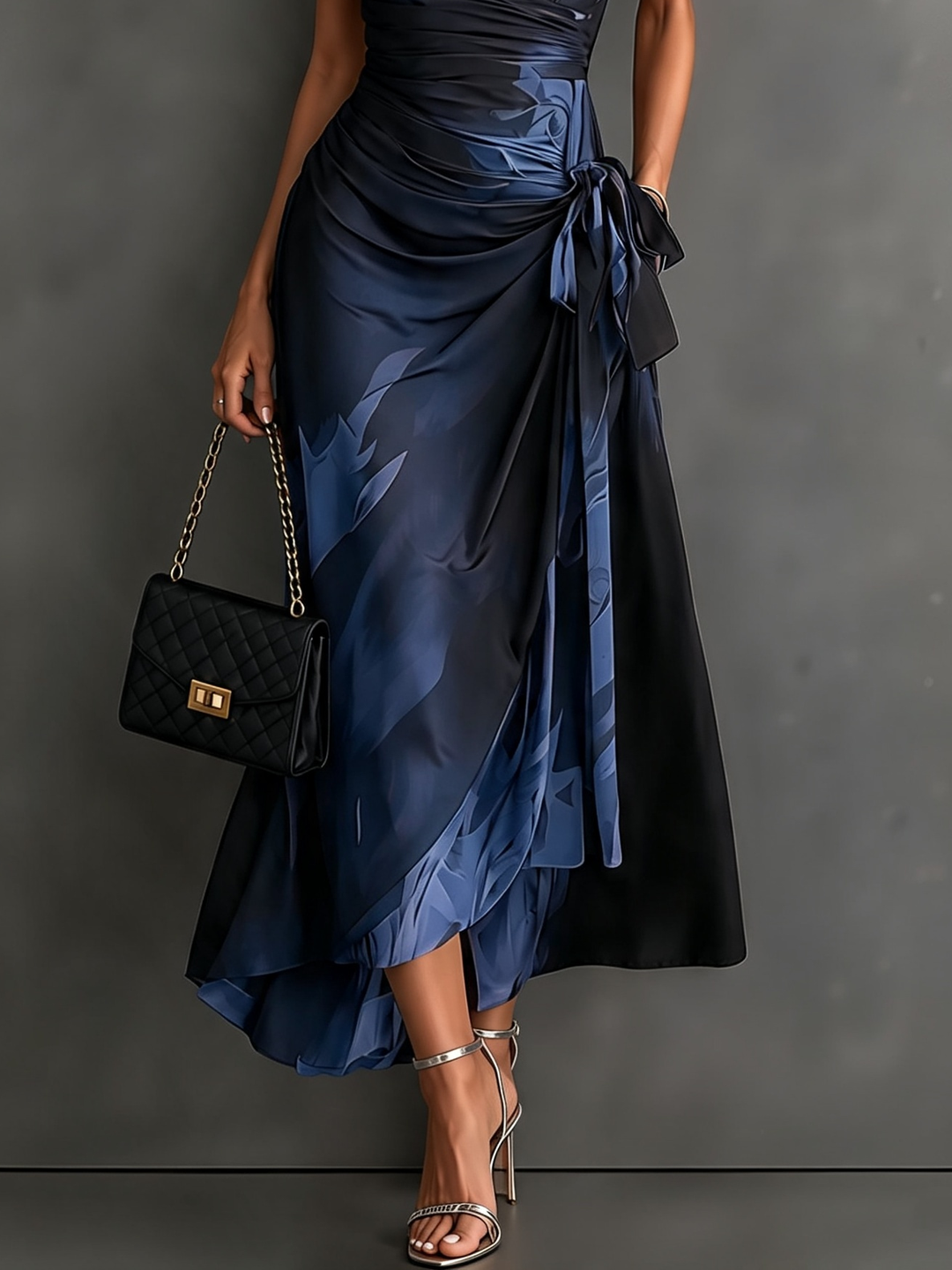 Roselle - Seidiges Maxikleid mit Hemdkragen