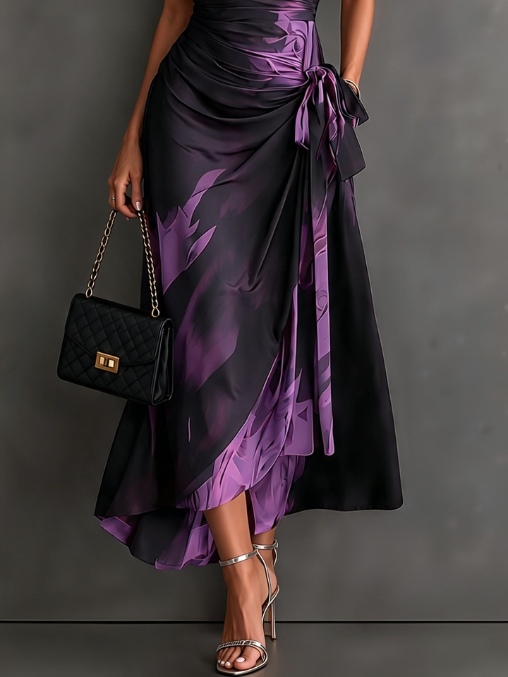 Roselle - Seidiges Maxikleid mit Hemdkragen