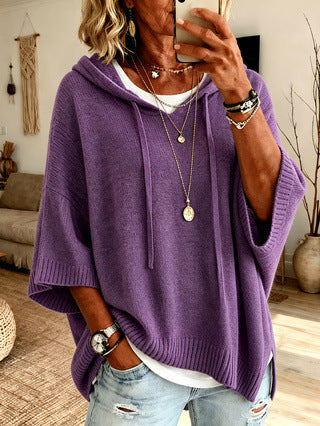 Celandria - Oversized Kurzarm-Hoodie in Soft-Touch-Qualität