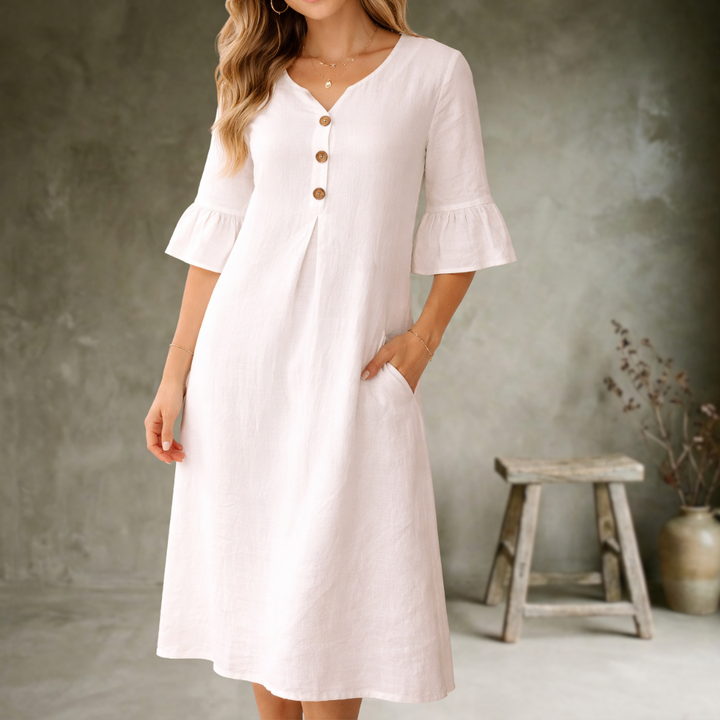 Sorella - Soft-Touch-Kleid mit Rüschenärmeln