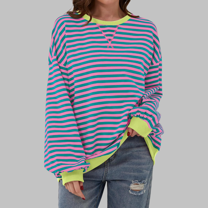 Adelia - Gestreiftes Soft-Touch-Langarm-Sweatshirt