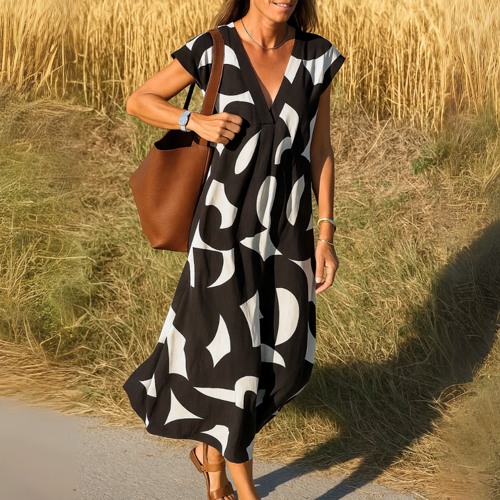 Tallisia - Midikleid mit V-Ausschnitt und weichem Griff