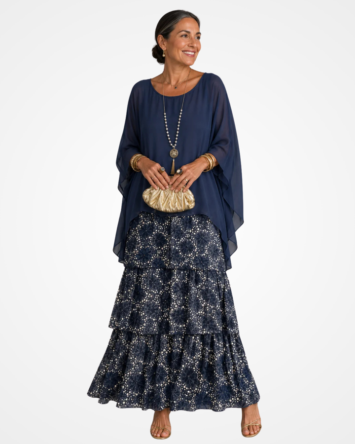 Sylvia - Fließendes Soft-Touch-Maxikleid