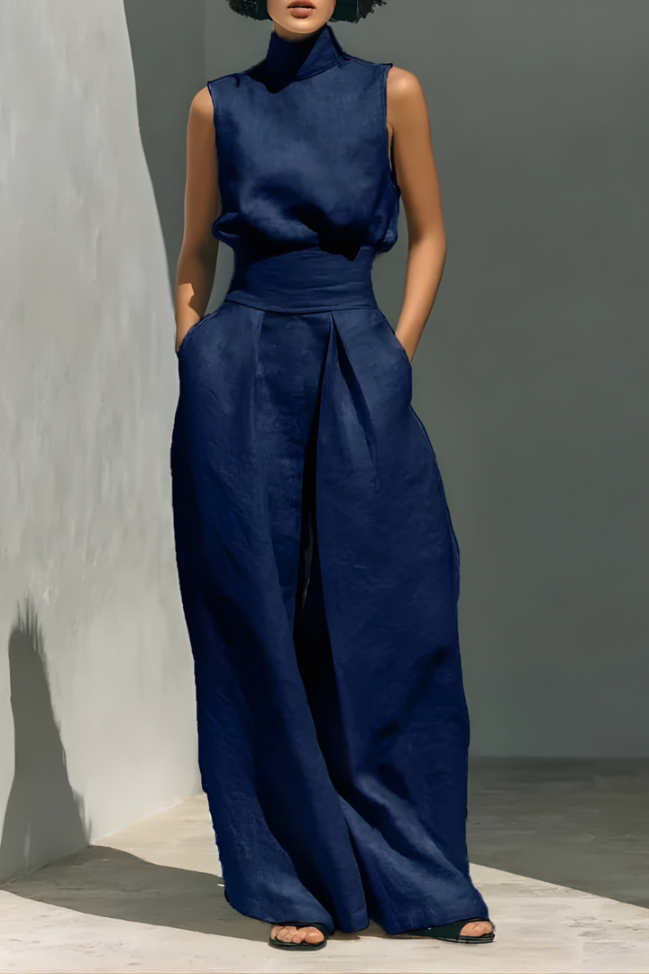 Nerina - Ärmelloser Jumpsuit mit weitem Bein