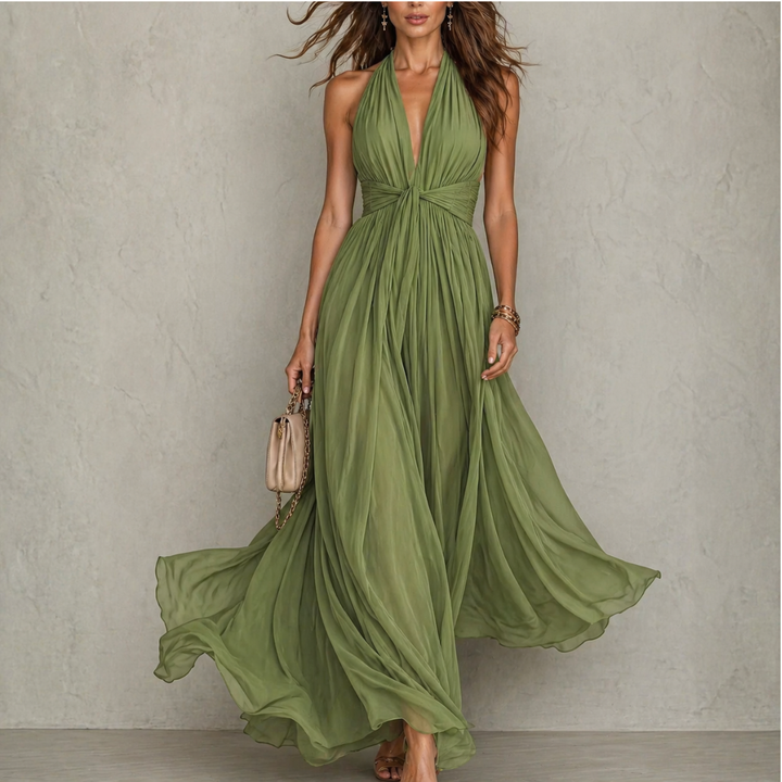Olyra - Soft-Touch Maxi-Abendkleid