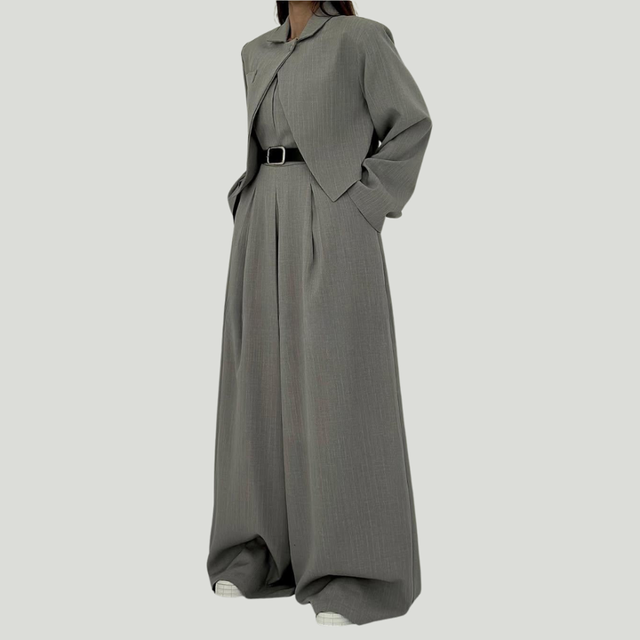 Lorayae - Soft-Touch Set aus weit geschnittenem Jumpsuit und Jacke