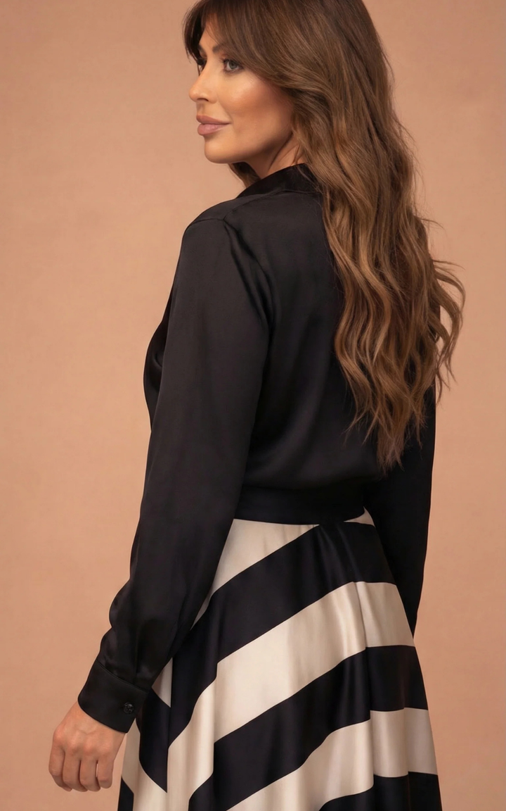 Zivara - gestreiftes Maxikleid mit weicher Haptik