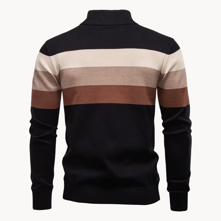 Sylvar - Stretchstrick-Viertelreißverschluss-Pullover
