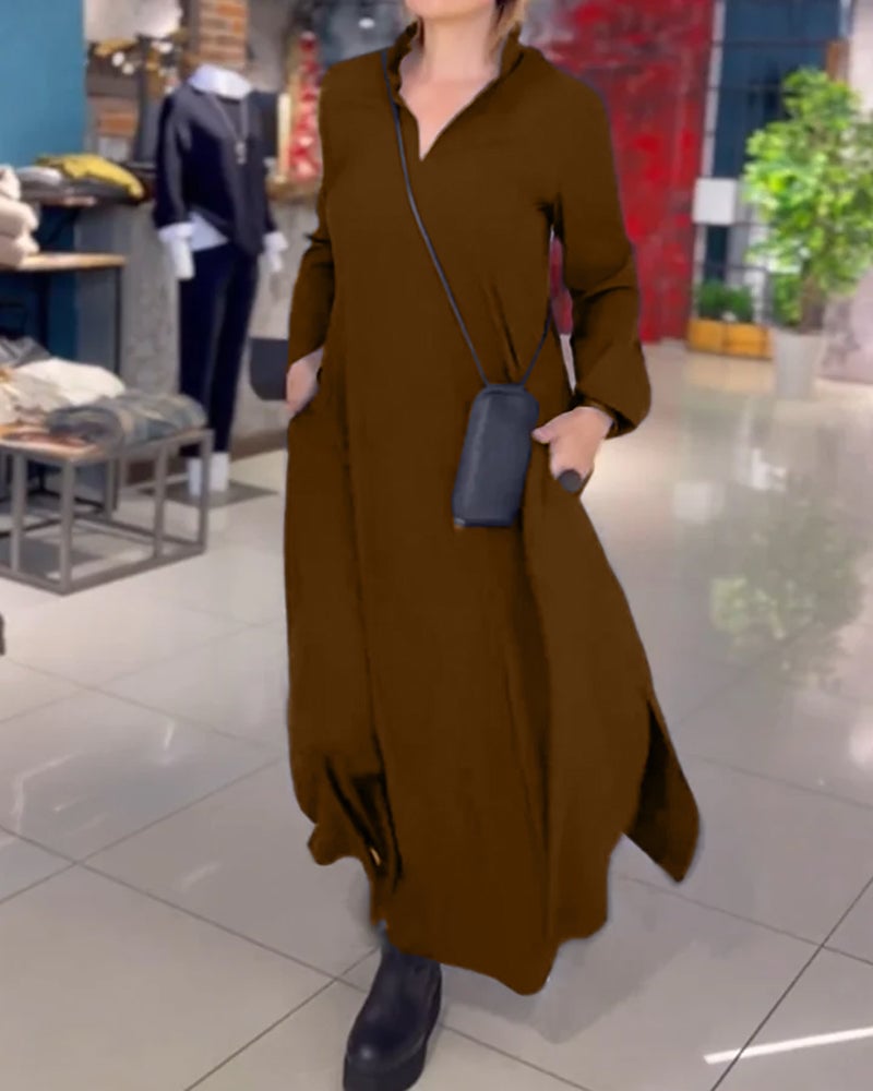 Kesslyn - Soft-Touch Shiftkleid in Maxi-Länge