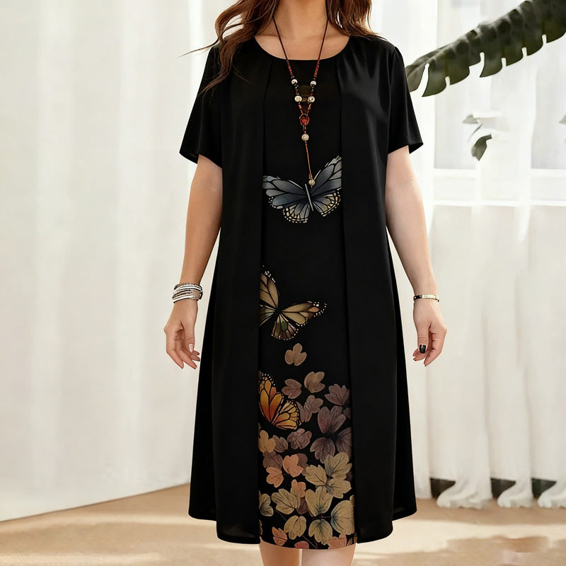 Celyn - Kurzärmeliges Midikleid-Set in Lagenoptik