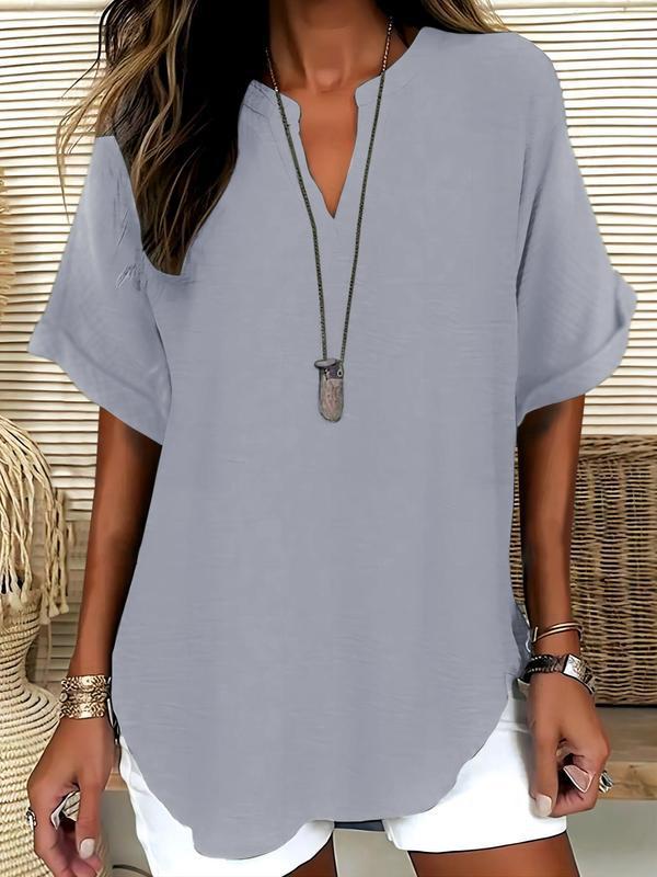 Xalina - Bluse mit weicher Haptik und Ausschnitt-Detail
