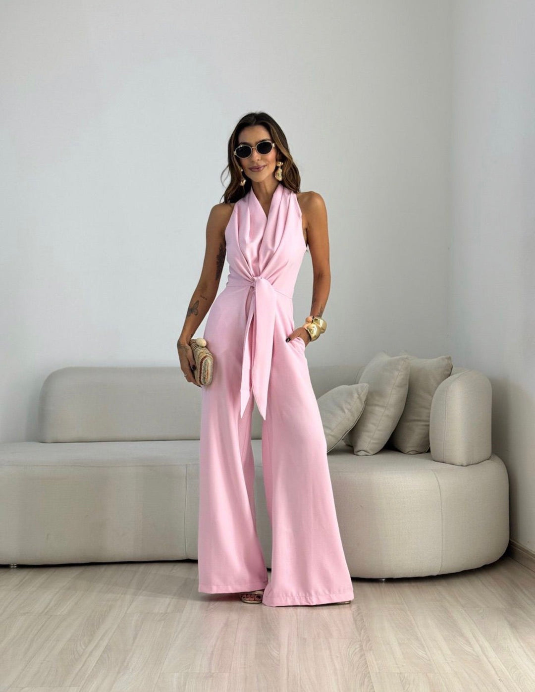 Ismerie - fließender, weitbeiniger Jumpsuit
