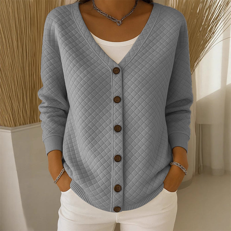 Delavie - Gepolsterter Strickcardigan mit Knopfleiste