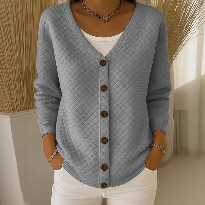 Delavie - Gepolsterter Strickcardigan mit Knopfleiste