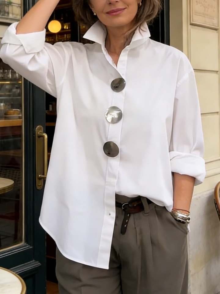 Marisen - stylische, lässige Bluse mit Knopfleiste