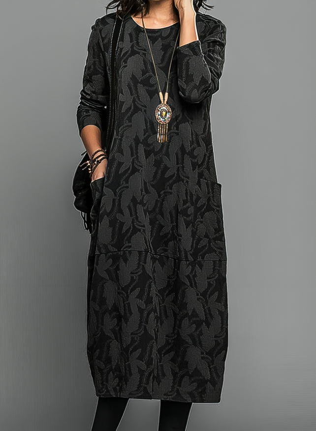 Ciska - Midi-Kleid mit Blattdruck