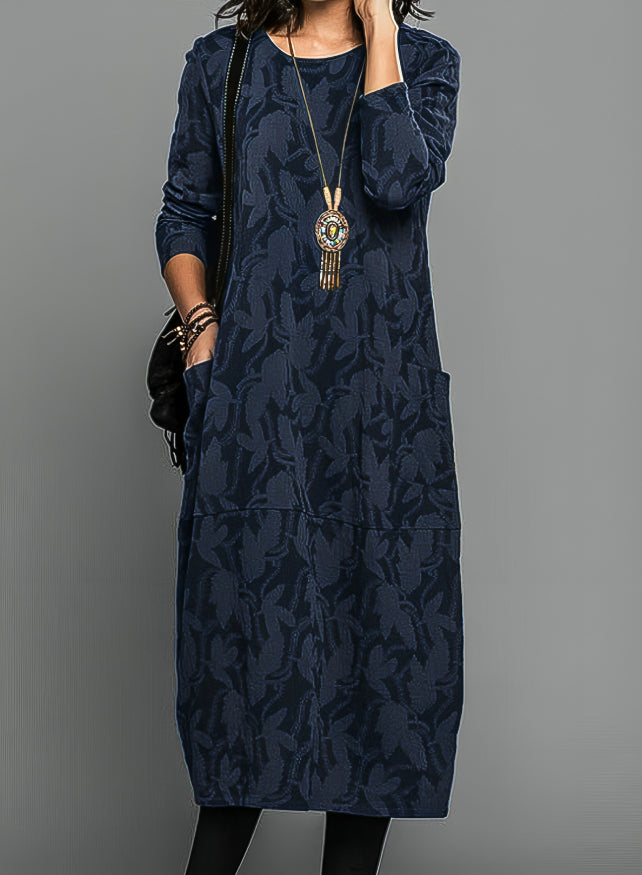 Janna - Midi-Kleid mit Blattmuster