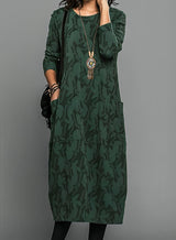 Janna - Midi-Kleid mit Blattmuster