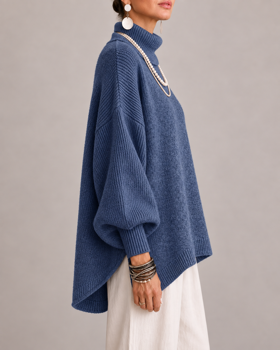 Aislin - Übergroßer Strickpullover mit Rollkragen