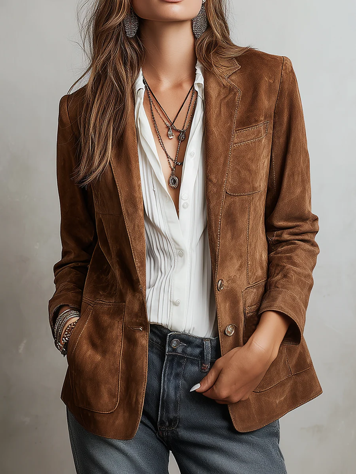 Mirevalle - Maßgeschneiderter Vintage-Wildlederblazer
