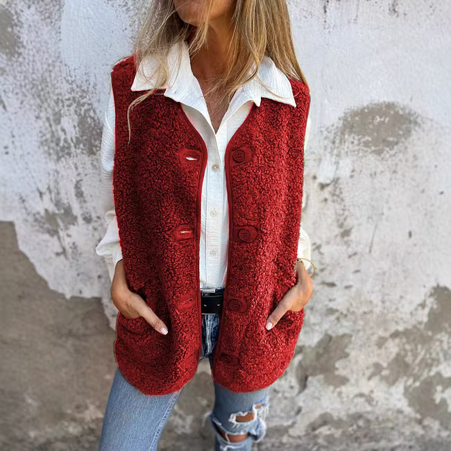 Ailyn - Strukturierter Langarm-Cardigan mit Knopfleiste